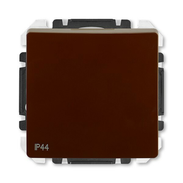 Prepínač krížový IP 44, zapustený, hnedá