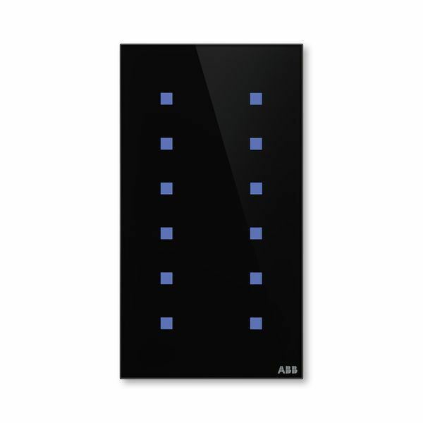 Prvok ovládací dotykový 12-násobný, 86x157 mm, ABB-tacteo®, zapustený, čierna
