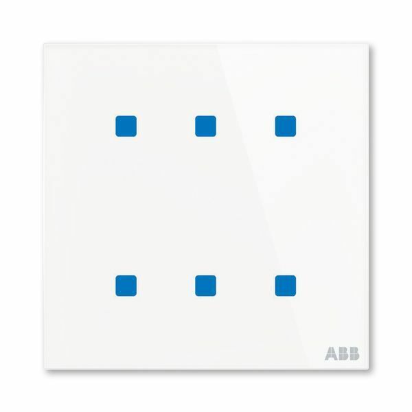 Prvok ovládací dotykový 6-násobný, 86x86 mm, ABB-tacteo®, zapustený, biela