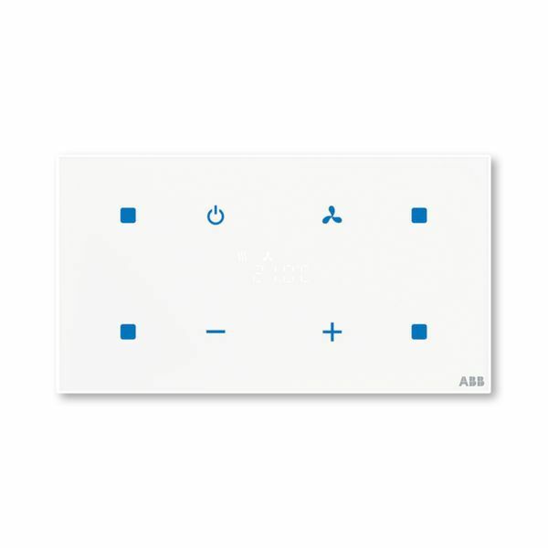 Prvok ovládací dotykový 4-násobný kombinovaný s termostatom, 157x86 mm, ABB-tacteo®, zapustený, biela