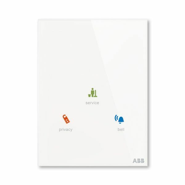 Ovladač hotelový vonkajší bez čítačky kariet, 86x115 mm, ABB-tacteo®, zapustený, biela