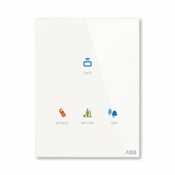 Ovladač hotelový vonkajší s čítačkou bezkontaktných kariet, 86x115 mm, ABB-tacteo®, zapustený, biela