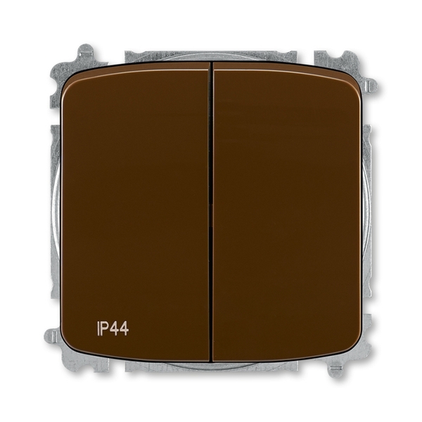 Prepínač sériový IP 44, zapustený, bezskrutkové svorky, hnedá