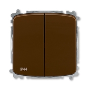 Prepínač sériový IP 44, zapustený, bezskrutkové svorky, hnedá