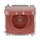 Zásuvka jednonásobná IP 44, s ochranným kolíkom, s clonou, s viečkom, bezskrutkové svorky, vresová červená