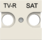 Kryt zásuvky TV-R/SAT – 2M, biela, biela