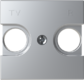 Kryt pre TV/R zásuvku – 2M, strieborná, strieborná