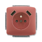 Zásuvka jednonásobná s ochranným kolíkom, s clonkami, s nabíjaním 2x USB-A, Tango®, vresová červená