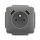 Zásuvka jednonásobná s ochranným kolíkom, s clonkami, s nabíjaním 2x USB-A, Tango®, dymová šedá