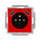 Zásuvka jednonásobná s ochranným kolíkom, s clonkami, s nabíjaním 2x USB-A, Tango®, červená / dymová čierna