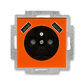 Zásuvka jednonásobná s ochranným kolíkom, s clonkami, s nabíjaním 2x USB-A, Tango®, oranžová / dymová čierna