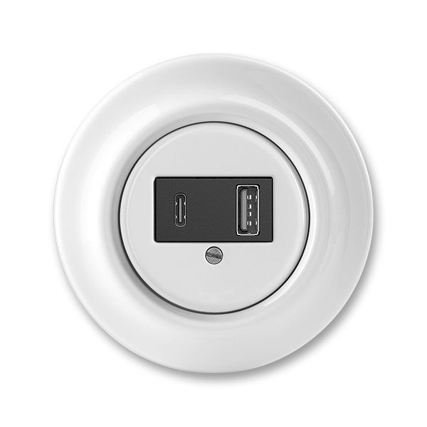 Prístroj nabíjací USB-A + USB-C, biela