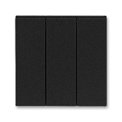 Kryt spínača trojnásobného, Levit®M, onyx / dymová čierna