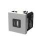 USB nabíjačka typ A+C 18 W, 2-násobná – 2M, strieborná, strieborná