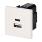USB nabíjačka typ A+C 15 W, zapustená – 2M, biela