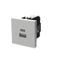 USB nabíjačka typ A+C 15 W, zapustená – 2M, strieborná