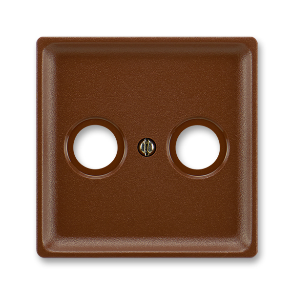 Kryt zásuvky anténnej s 2 otvormi, Classic, hnedá