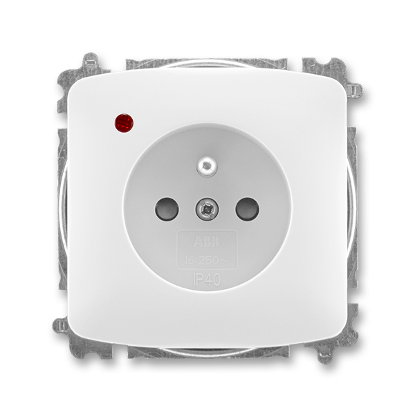 Zásuvka jednonásobná s ochranným kolíkom, s clonkami, s ochranou pred prepätím, Tango®, biela
