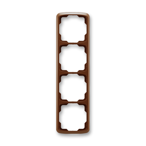 Rámček pre elektroinštalačné prístroje, štvor násobný zvislý, Tango®, hnedá