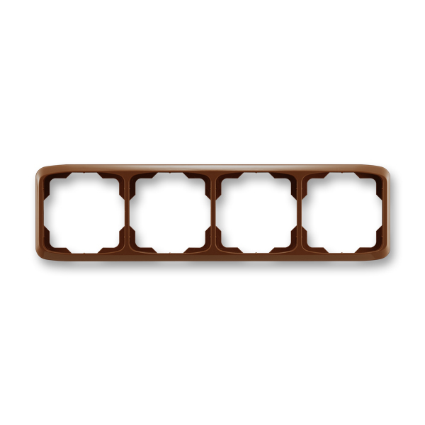 Rámček pre elektroinštalačné prístroje, štvor násobný vodorovný, Tango®, hnedá