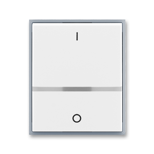 Kryt spínača kolískového s čírym priezorom, s potlačou, Element®, biela / ľadová šedá