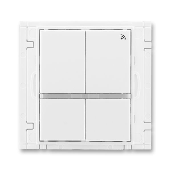 Vysielač rádiofrekvenčného (RF) signálu štvortlačidlový, nástenný, Element®, Time®, biela / biela