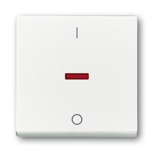 Kryt spínača kolískového s červeným priezorom, s potlačou, Future® linear, Solo®, Solo® carat, štúdiová biela