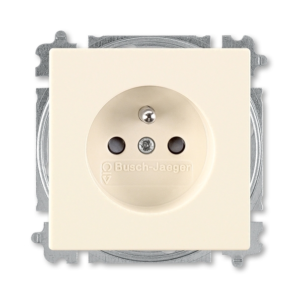 Zásuvka jednonásobná s ochranným kolíkom, s clonkami, Future® linear, Solo®, Solo® carat, slonová kosť