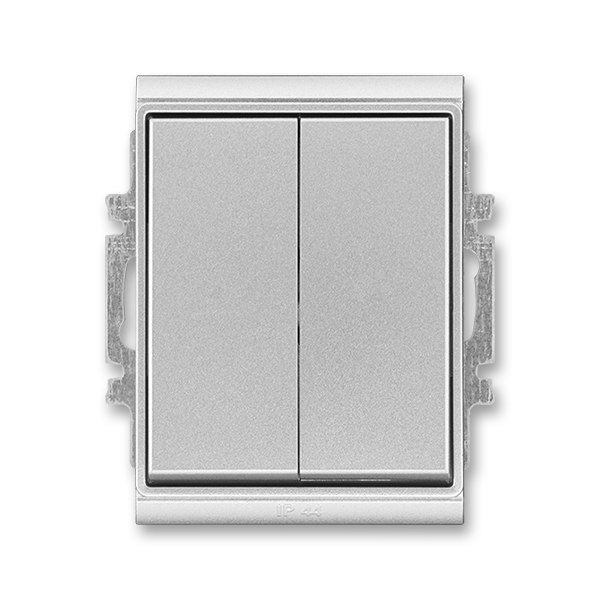 Prepínač striedavý dvojitý IP 44, zapustený, Time®, titánová