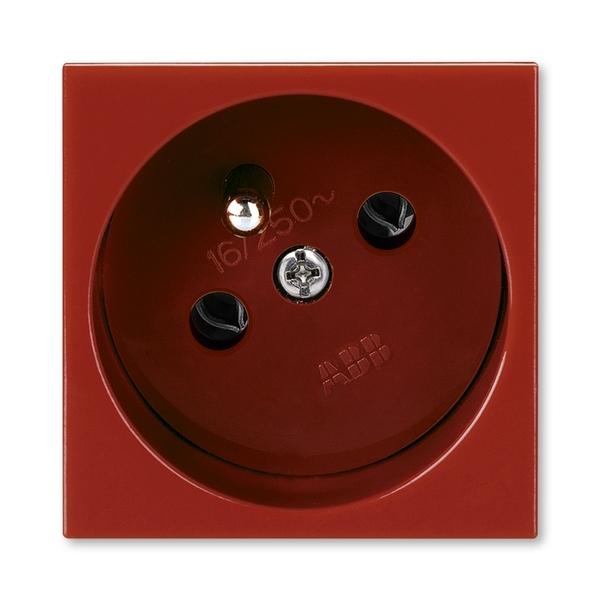 Zásuvka 45x45 s ochranným kolíkom, Profil 45, karmínová (RAL 3003)